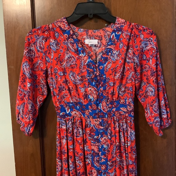 Beautiful Japna midi dress w fabric covered buttons all the way down front 😍😍 - Picture 4 of 11